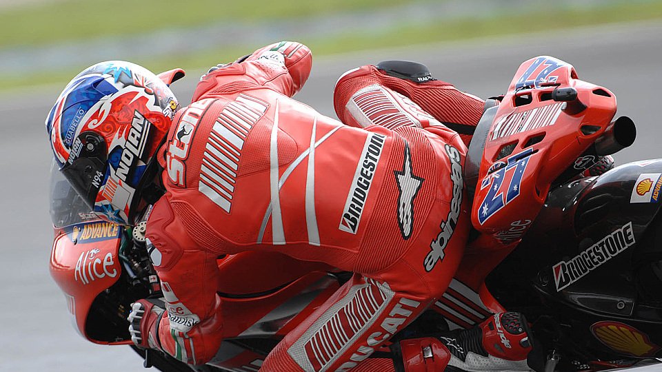 Casey Stoner behielt im Duell der Rundenzeiten die Oberhand, Foto: Ducati