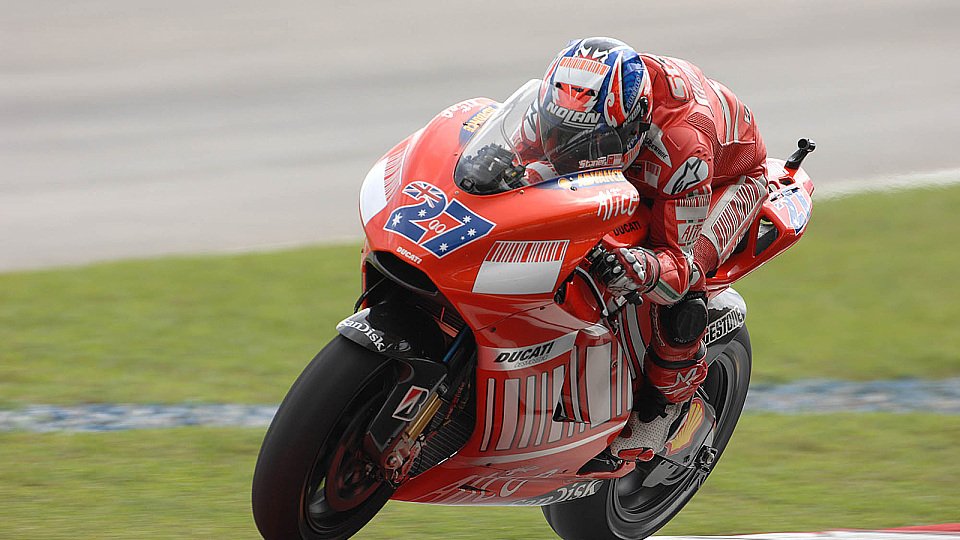Casey Stoner musste sich alleine ordentlich anstrengen, Foto: Ducati