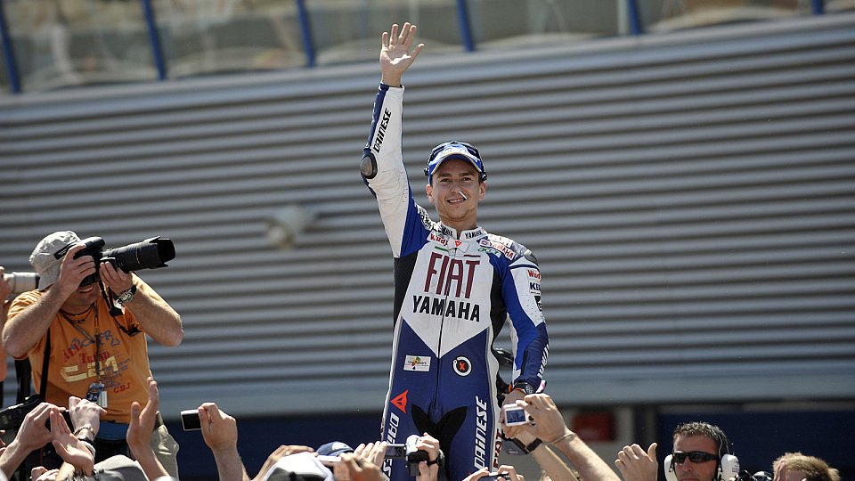 Jorge Lorenzo durfte seinen ersten Sieg feiern, Foto: Fiat Yamaha