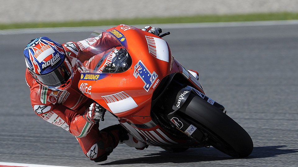 Casey Stoner probierte die GP9 aus, Foto: Ducati
