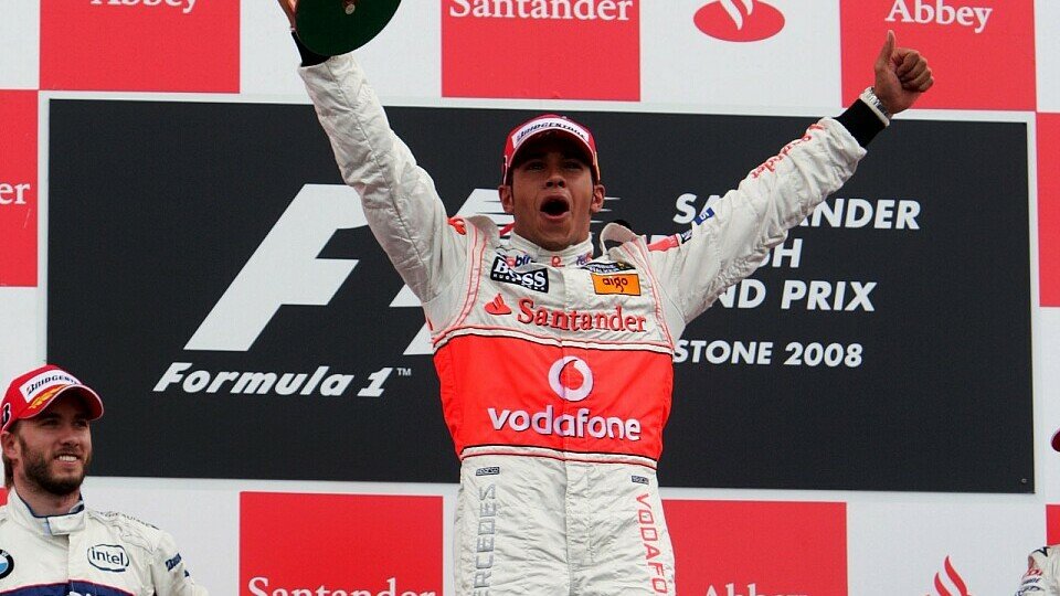 Lewis Hamilton siegte 2008 in Silverstone, Foto: Sutton