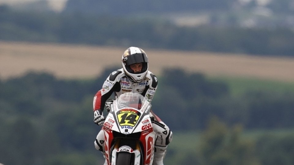 Randy de Puniet kämpfte mit dem Grip auf der rechten Seite, Foto: Honda