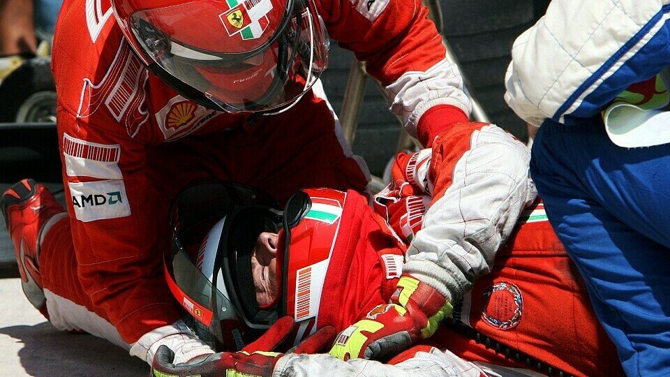 Der Ferrari-Tankmann wurde nicht schwer verletzt., Foto: Sutton