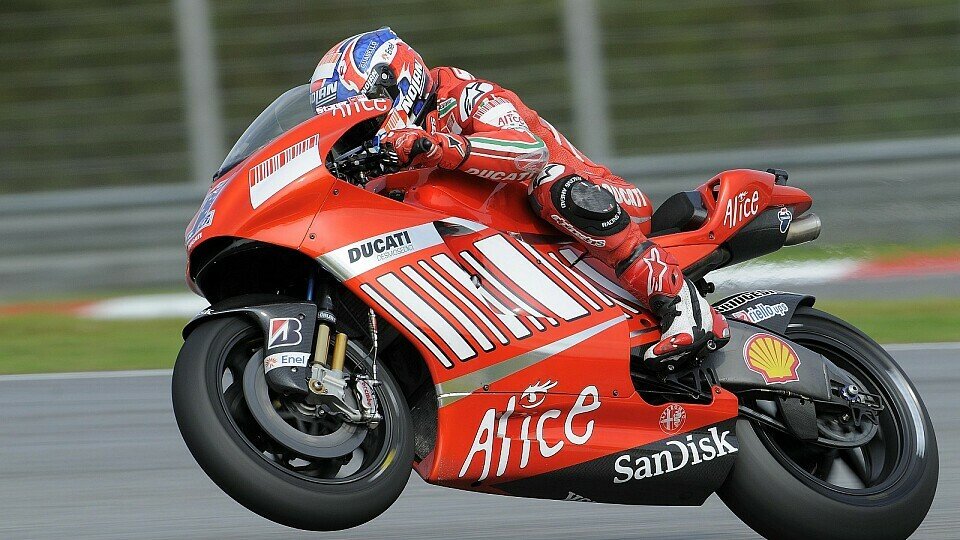 Casey Stoner erlebte ein schwieriges Rennen, Foto: Ducati