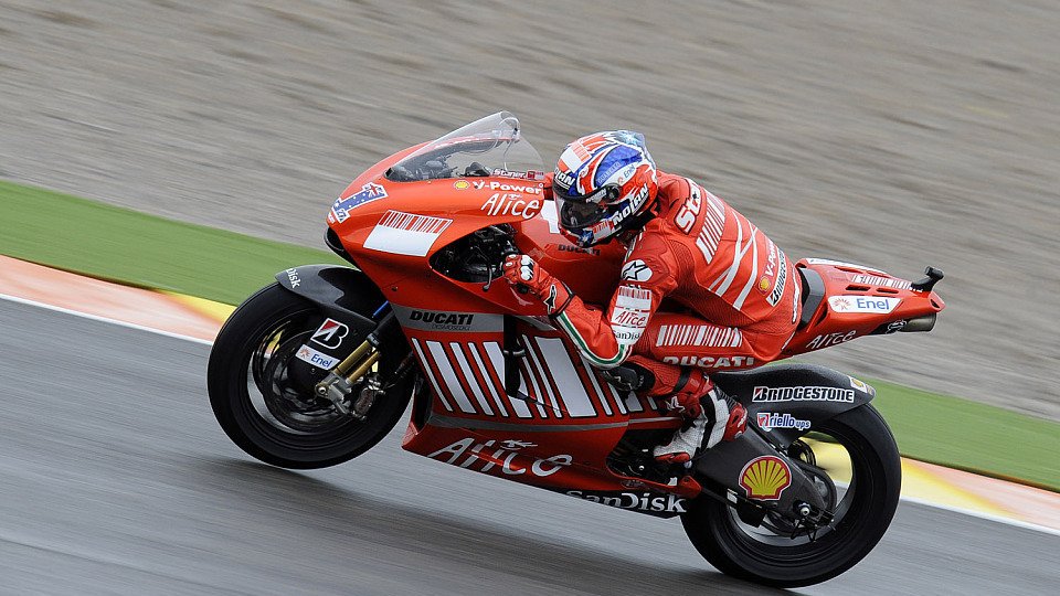 Casey Stoner sorgte mit guten Zeiten für Aufmerksamkeit, Foto: Ducati