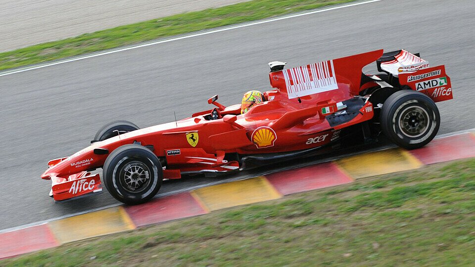 Rossi konnte nur kurz im Trockenen fahren., Foto: Ferrari Press Office