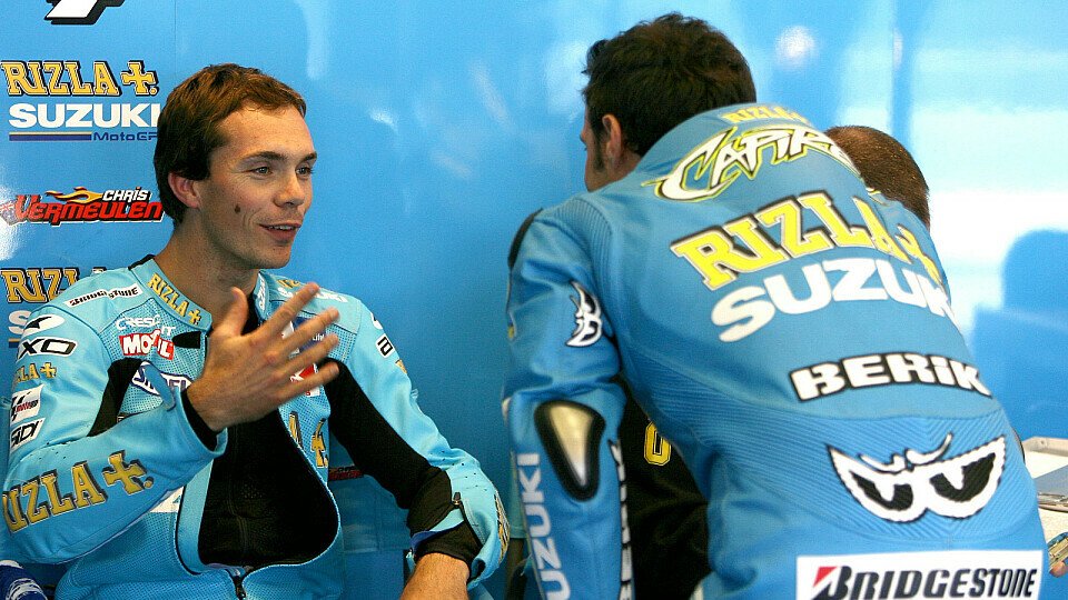 Auch Teamwork verhalf den Suzuki-Assen Chris Vermeulen und Loris Capirossi 2009 nicht zu Erfolg., Foto: Rizla Suzuki