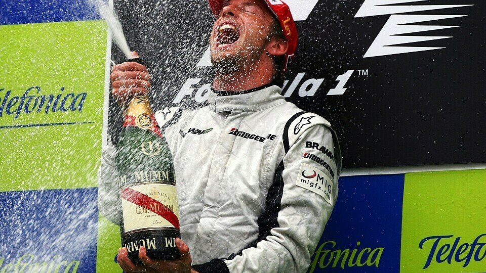 Jenson Button jubelte erneut., Foto: Sutton