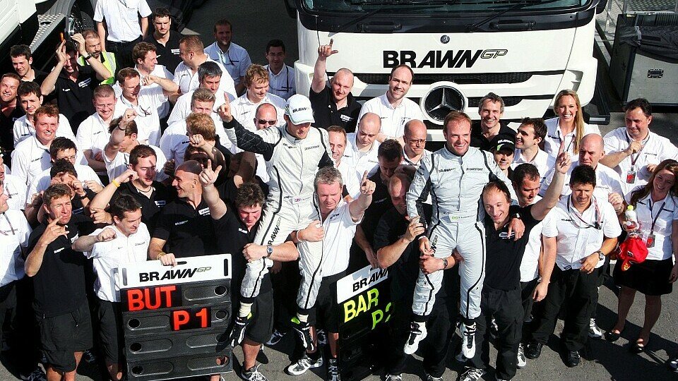 Brawn feierte auch in Barcelona den Sieg., Foto: Sutton
