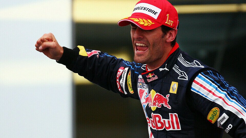 Mark Webber sicherte sich seinen ersten GP-Sieg., Foto: Red Bull