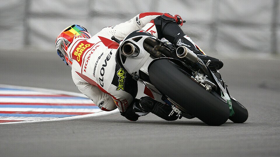 Alex de Angelis konnte sich gut reinhängen, Foto: Honda
