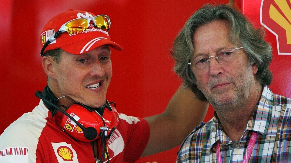 Eric Clapton plauschte auch ein wenig mit Michael Schumacher, Foto: Sutton
