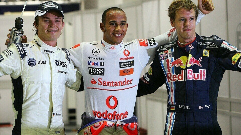 Lewis Hamilton hat mehr Benzin im Tank als Vettel und Rosberg., Foto: Sutton