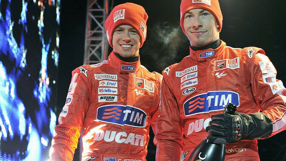Bei Nicky Hayden und Casey Stoner passt die Stimmung, Foto: Ducati