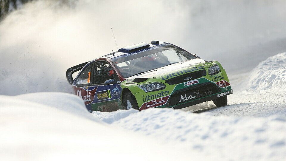 Mikko Hirvonen fand die schnellste Route durch den Schnee., Foto: BF Ford