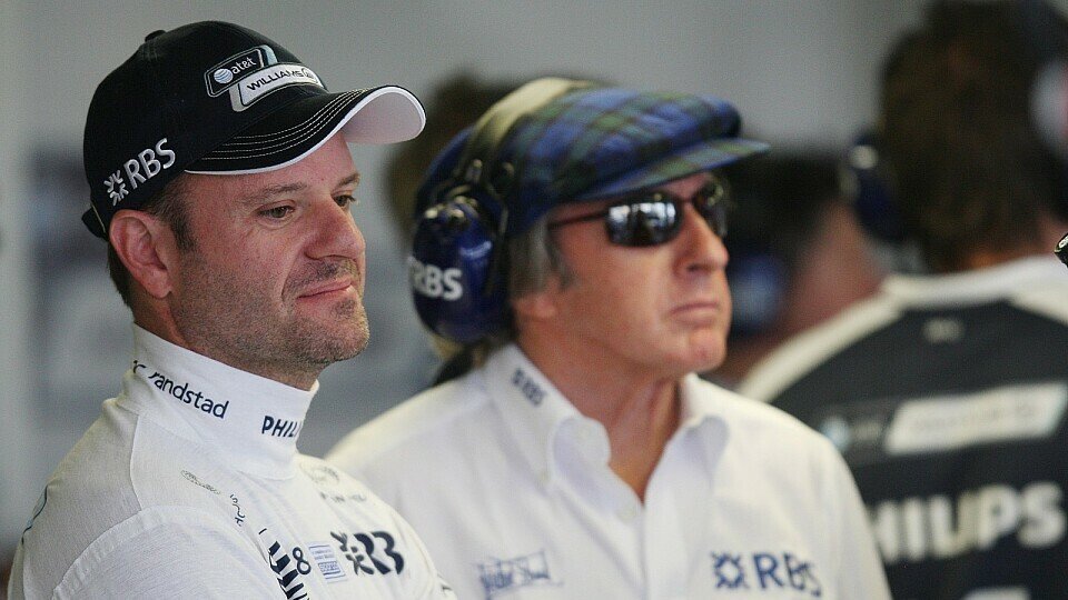 Gute Freunde: Williams-Pilot Rubens Barrichello und Sir Jackie Stewart, Foto: Sutton