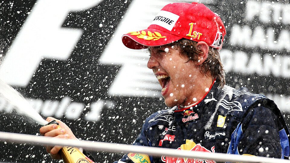 Sebastian Vettel durfte in Malaysia endlich feiern., Foto: Red Bull/GEPA