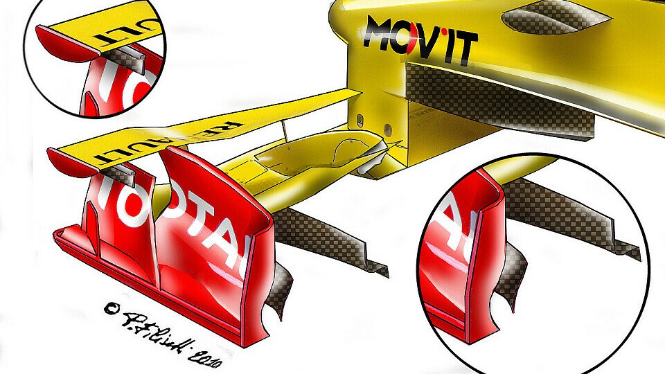 Kunstwerk Frontflügel: Renault brachte schon zehn verschiedene zu den Rennen, Foto: Paolo Filisetti