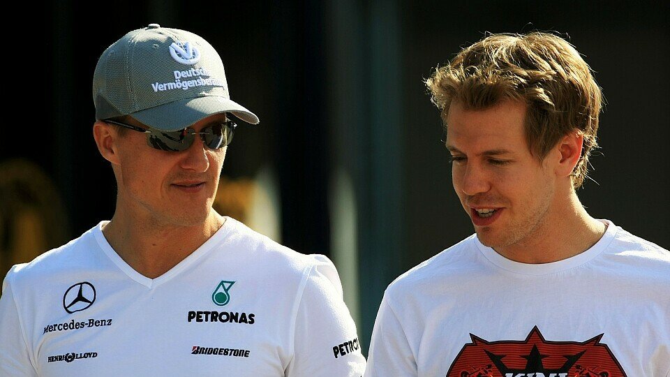 Michael Schumacher und Sebastian Vettel würden sich gerne öfter duellieren, Foto: Sutton