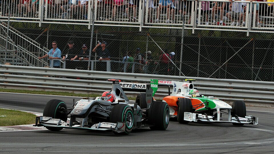 Schumacher konnte die Force India nicht hinter sich halten, Foto: Sutton