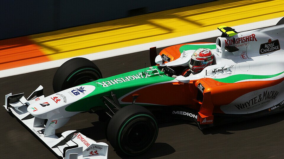 Bei Force India wollten die Reifen im Qualifying nicht mitarbeiten, Foto: Sutton Bei Force India wollten die Reifen im Qualifying nicht mitarbeiten, Foto: Sutton