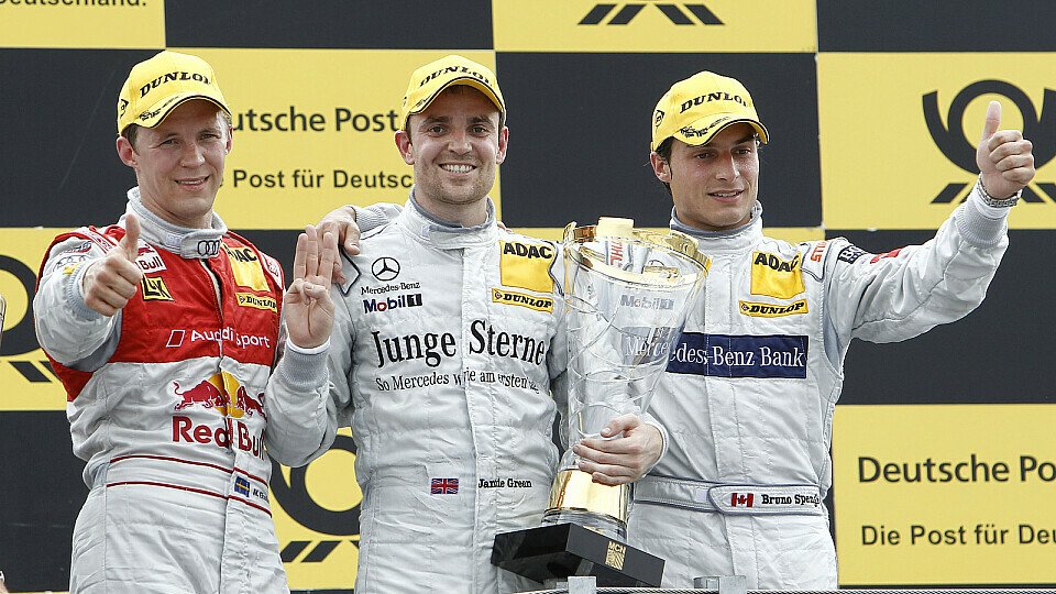Jamie Green und Bruno Spengler gemeinsam auf dem Podium, Foto: DTM