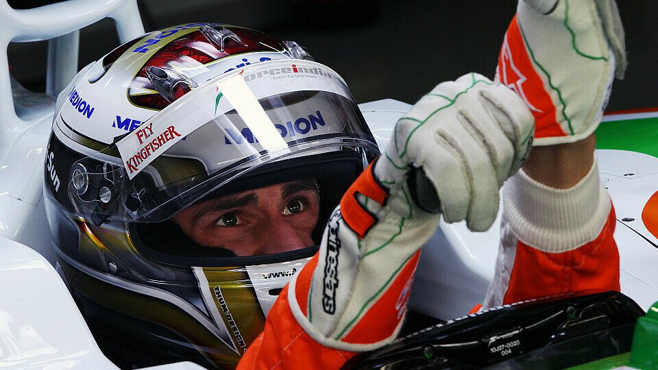 Adria Sutil wartet sehnsüchtig auf den angeblasenen Diffusor, Foto: Sutton