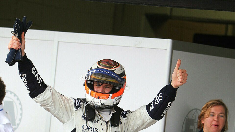 Hülkenberg freut sich über seine erste Pole in der F1, Foto: Sutton