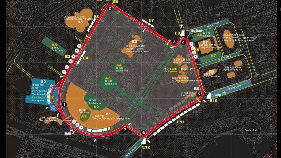 So sieht die neue Strecke in Shanghai von oben aus, Foto: DTM