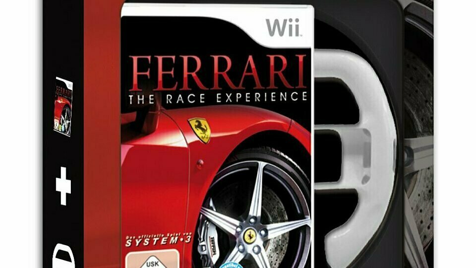 Das Ferrari-Rennspiel gibt es auch mit Lenkrad, Foto: Koch Media