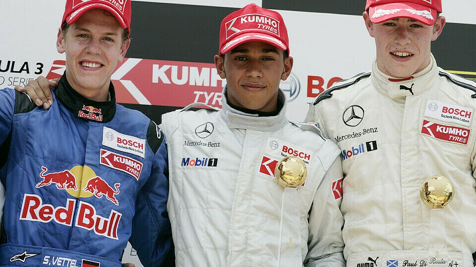 Das waren noch Zeiten: Vettel, Hamilton und Di Resta 2005 in der F3 Euro Serie, Foto: Mercedes