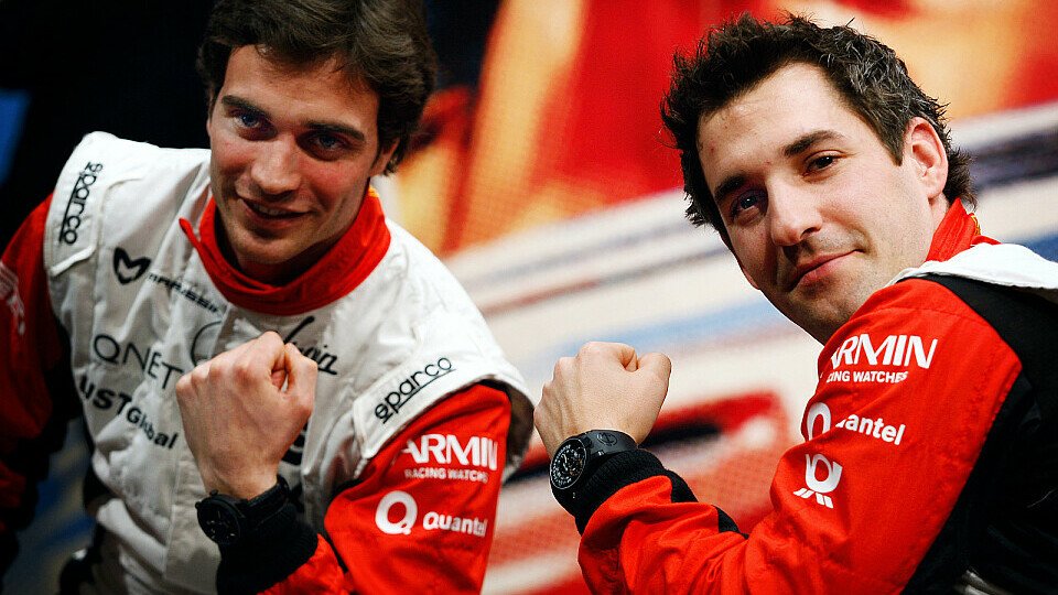 Timo Glock und Jerome d'Ambrosio haben untereinander viel Spaß, Foto: Sutton