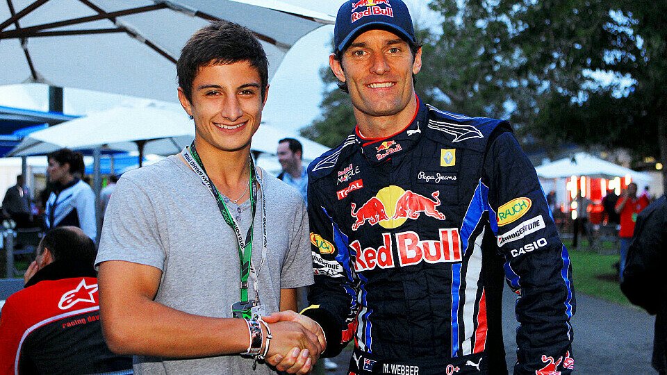 Mitch Evans mit Mark Webber beim Australien GP, Foto: Sutton