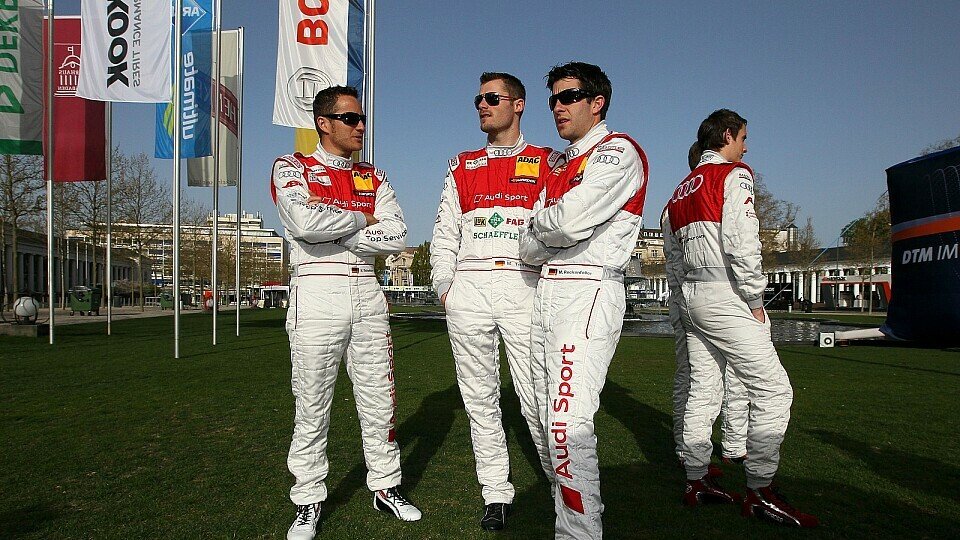 Für Audi bei 24h Nürburgring: Timo Scheider, Martin Tomczyk und Mike Rockenfeller, Foto: Sutton