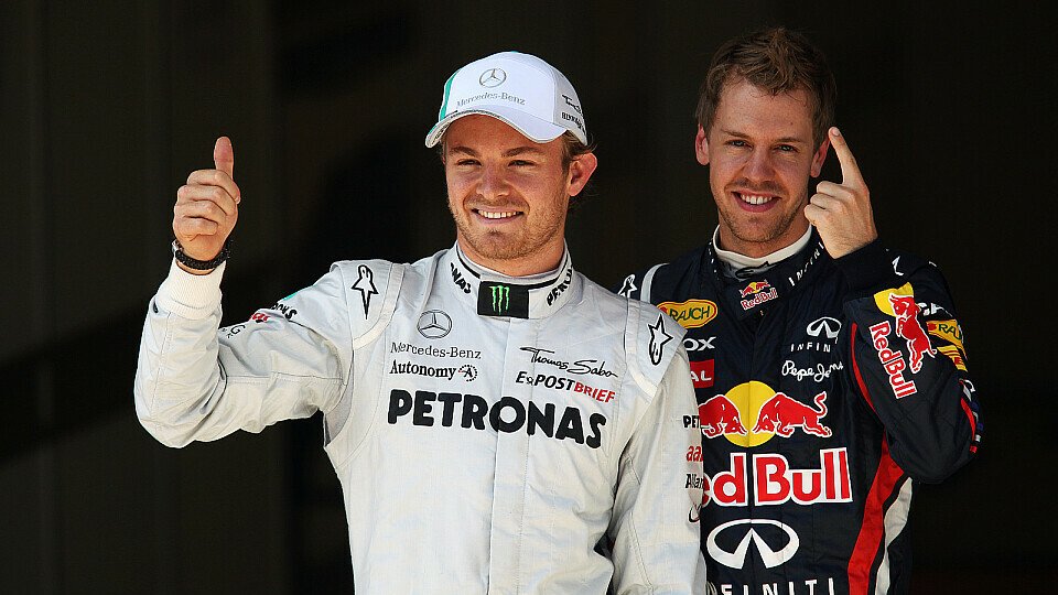In Sachen junger Star-Piloten in der Formel 1 hat Deutschland die Qual der Wahl: Rosberg-Daumen oder Vettel-Finger?, Foto: Sutton