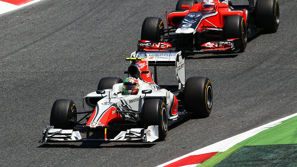 Zumindest zu Beginn des Rennens konnte Vitantonio Liuzzi die Virgins hinter sich halten - dann streikte das Getriebe des Italieners und er fiel aus, Foto: Sutton