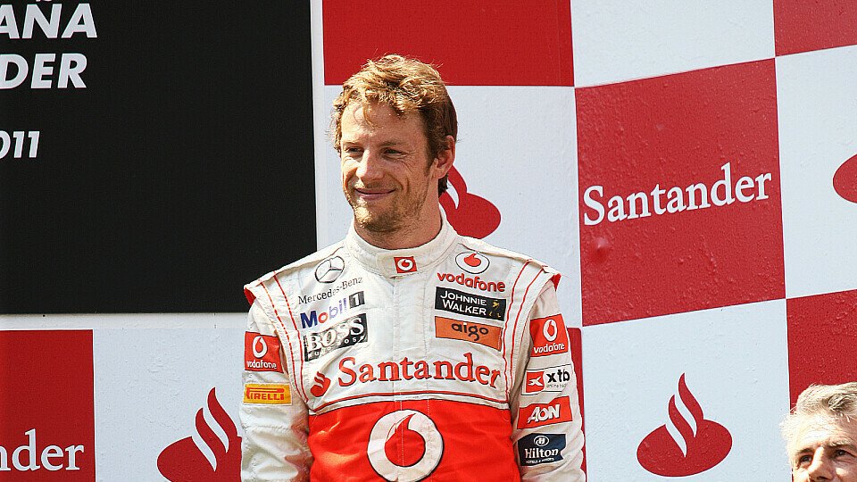 Auf das Podest möchte Jenson Button auch in Monte Carlo wieder - nur dann am liebsten zwei Stufen weiter oben als in Barcelona, Foto: Sutton