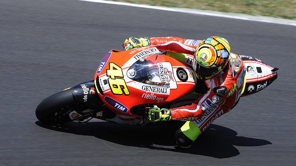 Valentino Rossi genoss seine Testfahrt auf der GP12, Foto: Ducati