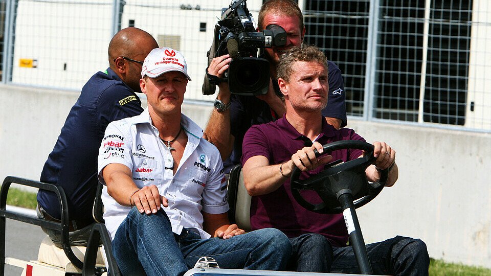 Auch mit über 40 noch aktiv: Michael Schumacher und David Coulthard, Foto: Sutton