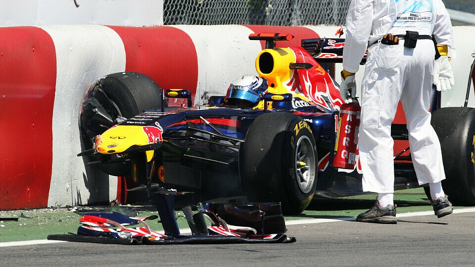 Sebastian Vettel kam der Mauer zu nahe, Foto: Sutton