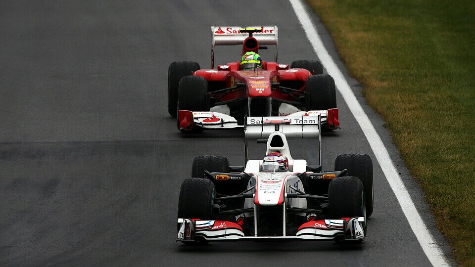 Als es trocken wurde, fiel Kamui Kobayashi zurück, Foto: Sutton