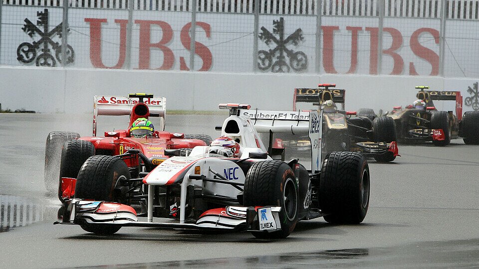 2011 mischte Kobayashi im Regen vorne mit, Foto: Sutton