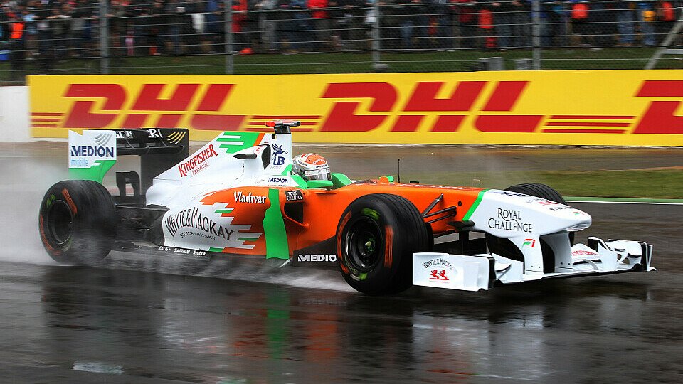 Mit Regenfällen müssen Force-India und Adrian Sutil auch in der Eifel immer rechnen, Foto: Sutton