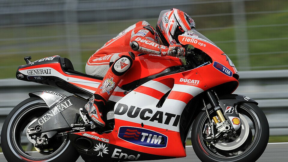 Nicky Hayden fühlte sich im Nassen gut, Foto: Ducati