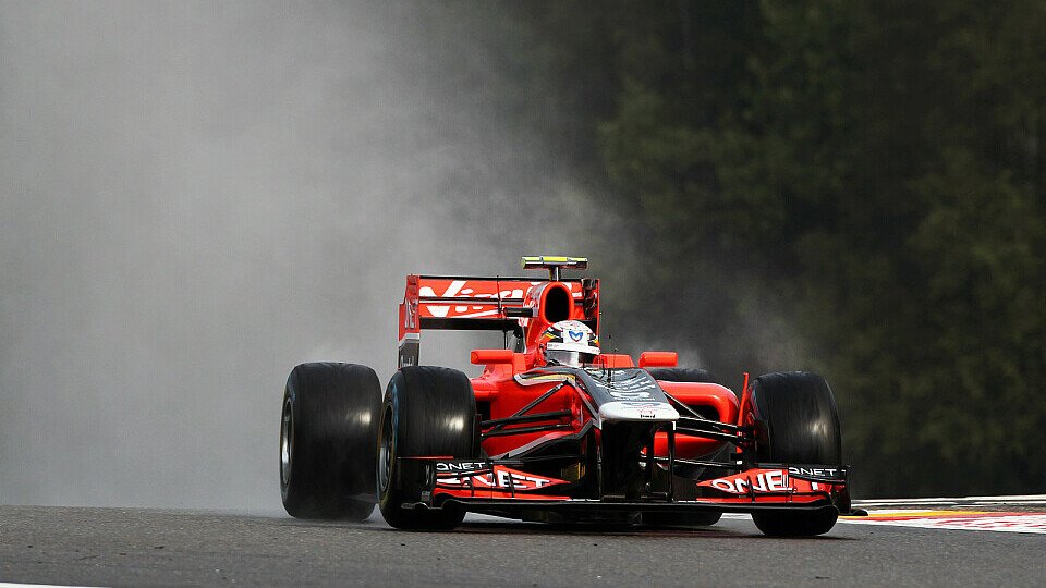 Der viele Regen am Freitag machte Jerome d'Ambrosios ersten F1-Auftritt in Spa nicht unbedingt einfacher, Foto: Sutton Der viele Regen am Freitag machte Jerome d'Ambrosios ersten F1-Auftritt in Spa nicht unbedingt einfacher, Foto: Sutton