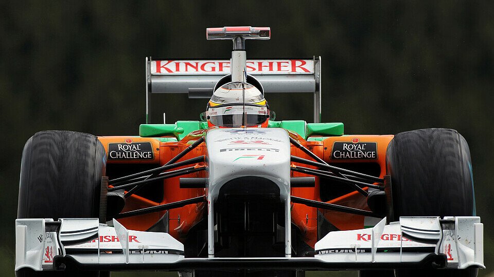 Das stieß Adrian Sutil übel auf: Nico Hülkenberg im Force India am Freitag in Spa-Francorchamps, Foto: Sutton