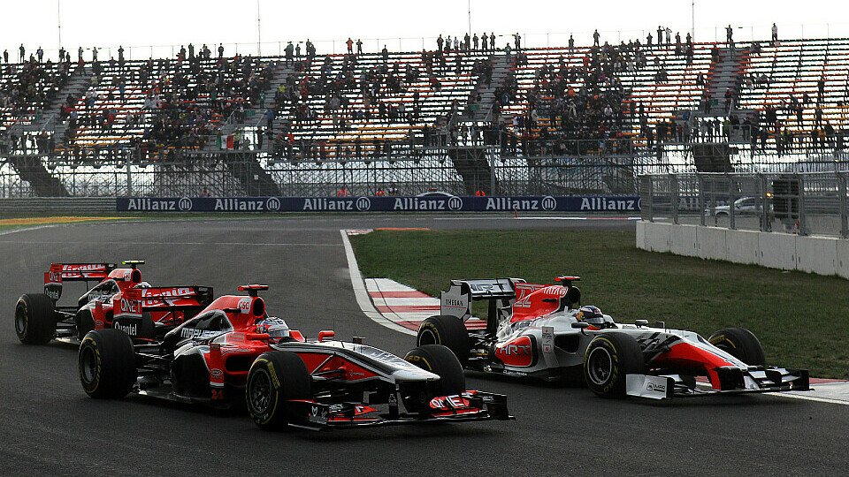 Damit hatte Virgin nicht gerechnet: Glock und D'Ambrosio im Kampf mit Ricciardo, Foto: Sutton