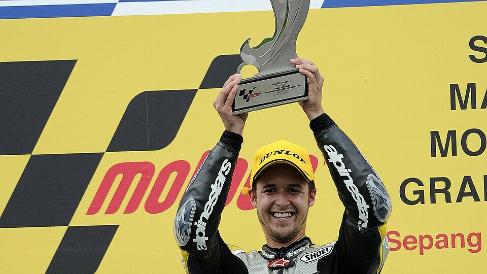 Thomas Lüthi freute sich über seinen ersten Moto2 Sieg, Foto: Milagro