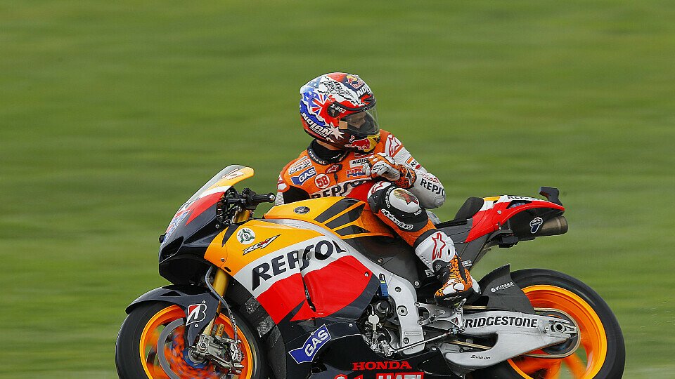 Casey Stoner wollte es vorsichtig angehen, Foto: Repsol Honda Casey Stoner wollte es vorsichtig angehen, Foto: Repsol Honda