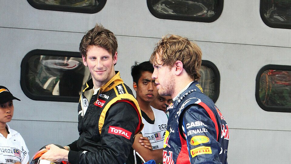 Bei Sebastian Vettel will Romain Grosjean auch im Rennen am Sonntag ganz genau hinschauen, Foto: Sutton